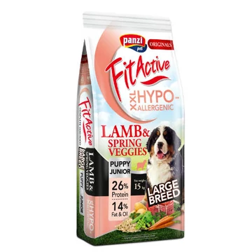 FitActive ORIGINALS HYPOALLERGENIC PuppyJunior LambSpring Veggies (báránytavaszi zöldségek) - LARGE BREED - 15kg
