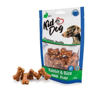 KidDog Rabbit  Rice mini bone - jutalomfalat (nyúl,rizs) kutyák részére (80g)