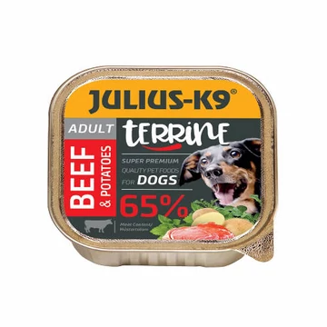Julius-K9 Dog Terrine Adult Beef  Sweet Potatoes (marha,édesburgonya)- nedves eledel felnőtt kutyák részére (150g)