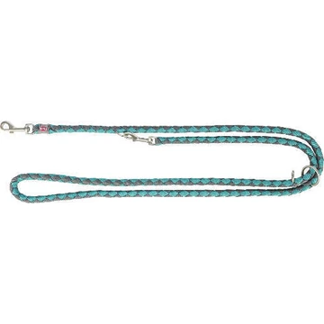 Trixie Cavo Leash - állítható, fonott póráz (aqua kék/grafit szürke) kutyák részére (L-XL) 2m/ø18mm