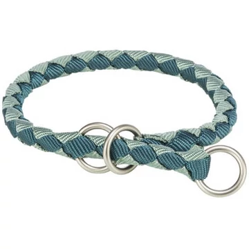 KT25.Trixie Cavo Stop-the-pull Collar - fonott nyakörv (petrolkék/zsálya) kutyák részére (S) 30-36/Ø12mm