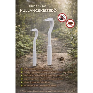 Trixie 24282 Kullancskiszedő, 2db-os, 6-4,5cm, fehér
