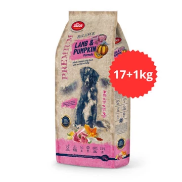 Akciós TÚLTÖLTÖTT alicePROFESSIONAL Adult Balance LambPumpkin száraztáp felnőtt kutyák részére (báránysütőtök, 17+1 kg)