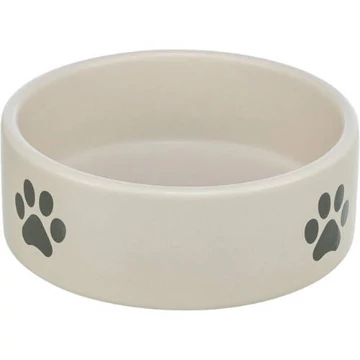 KT26.trixie 25220 tál mancsmintás kerámia 0,3l/12cm, világos szürke/szürke