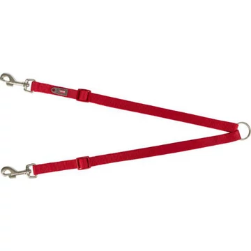 Trixie Prémium ikervezető póráz, M-L: 40-70cm/20mm, piros