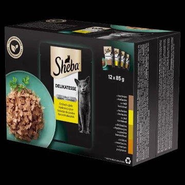 Sheba Delicacy in Jelly Adult - Alutasakos (Baromfi válogatás, zselés) macskák részére (12x85g)