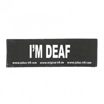 B:Julius K9-I'M DEAF felirat hámhoz kutyák részére (kicsi)