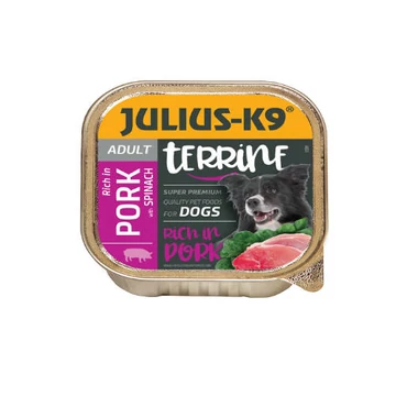 Julius-K9 Dog Terrine Adult PorkSpinach - nedveseledel (sertés,spenót) felnőtt kutyák részére (150g)