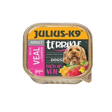 Julius-K9 Dog Terrine Adult VealPumpkin - nedveseledel (borjú,sütőtök) felnőtt kutyák részére (150g)