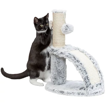 KT26.Trixie Junior Winnie Scratching Post with brush - kaparófa (fekete/fehér) macskák részére (43cm)
