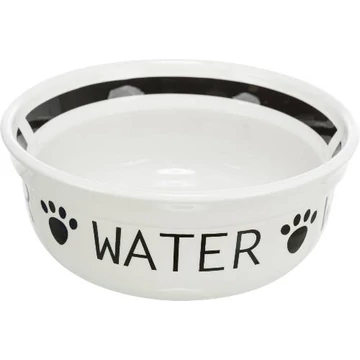 Trixie Replacement ceramic bowl "Water" - csere kerámia tál (fehér,fekete, WATER felirattal) 24642-es szetthez ( Ø20cm)