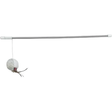 Trixie Playing Rod - cicapeca tollal és labdával (műanyag, plüss) macskák részére (46cm)