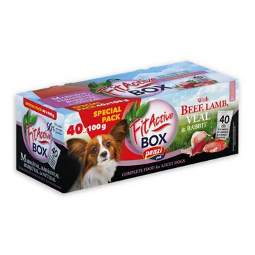 FitActive DOG FITABOX Lamb  Rabbit (marha,borjú,bárány,nyúl) - nedves eledel válogatás, szószban, kutyák részére, 40x100g
