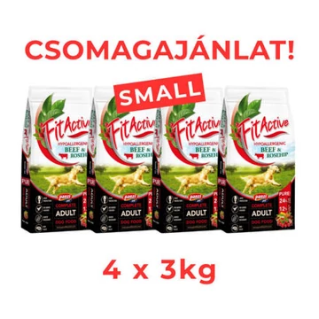 CSOMAGAJÁNLAT: FitActive PURE Hypoallergenic BEEFROSEHIP (marha,csipkebogyó) - 4 x 3kg - SMALL