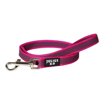 B: Julius K-9 Color  Gray - Gumis póráz pink-szürke  14 mm / 1 m fogóval