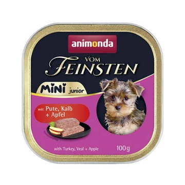 Animonda Vom Feinsten Junior Mini Pute,Kalb+Apfel  (pulykaborjú+alma) alutálkás - kölyök kutyák részére (100g)