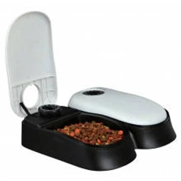 Trixie TX2 Automatic Food Dispenser - automata etető (fehér,fekete) 2x0,3l (Ø27x7x24cm)