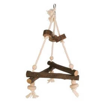 Trixie Swing on Rope - játék (fa hinta kötélen) díszmadarak részére  (27x27x27cm)