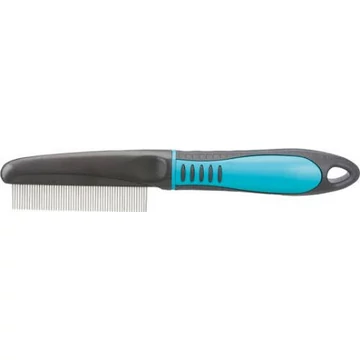 Trixie Comb, fine teeth - bontófésű sűrű fogazattal (türkizkék,fekete) kutyák részére (22cm)
