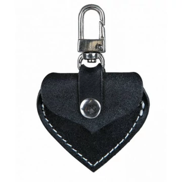 KT25.Trixie Leather I.D Tag - Bőr címtartó tok - fekete - kutyák részére (5,5x5cm)