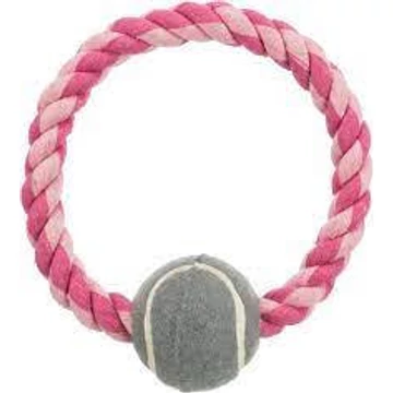 Trixie Rope Ring with Tennis Ball - játék (kötél,labdával) kutyák részére (Ø6/Ø18cm)