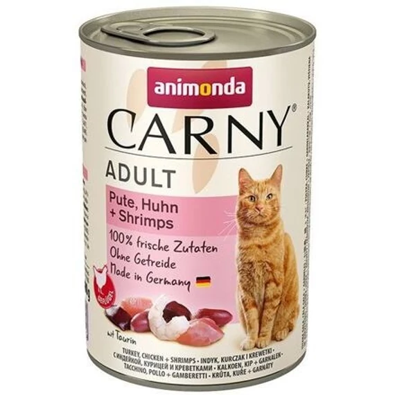 Animonda Carny Adult (csirke,pulyka,garnélarák) konzerv - Felnőtt macskák részére (400g)
