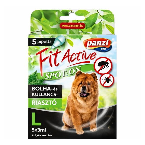FitActive Spot-On - Bolha- és kullancsriasztó kutyák részére (5x3ml, L)