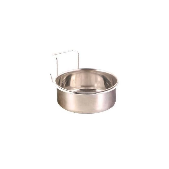 Trixie Bowl with Holder, Stainless Steel - madáretető (fém) kalitkákba (900ml/ø14cm)