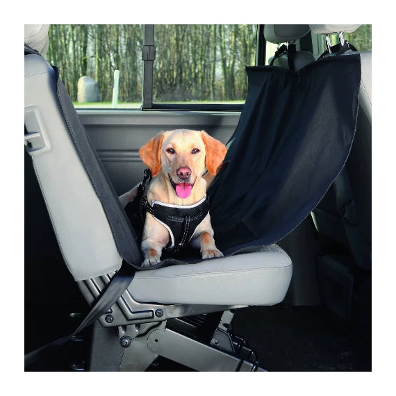 KT26.Trixie Protective Car Seat Cover with Side Parts, dividable - autós üléstakaró (hátsó ülésre,fekete) 1,50x1,35m