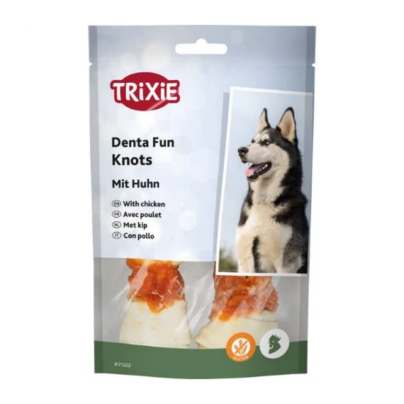 Trixie Denta Fun Knotted Chicken Chewing Bone - jutalomfalat (csomózott csont csirkével) 11cm (2db/70g)