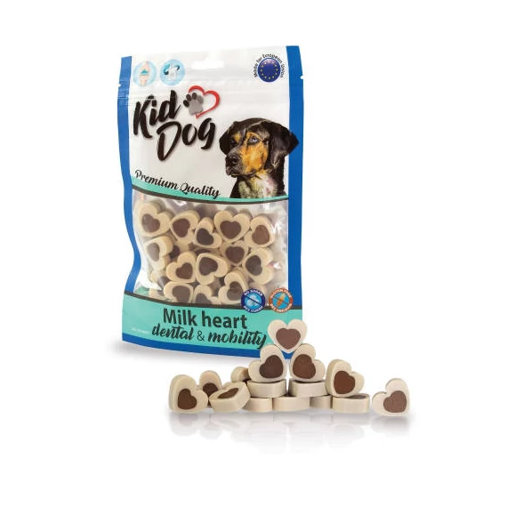 KidDog Milk Heart DentalMobility - jutalomfalat (tej,kollagén) kutyák részére (80g)