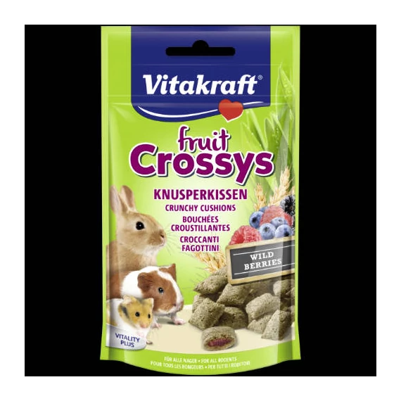 Vitakraft Fruit Crossys Waldbeere - jutalomfalat (gyümölcsös) rágcsálók részére (50g)