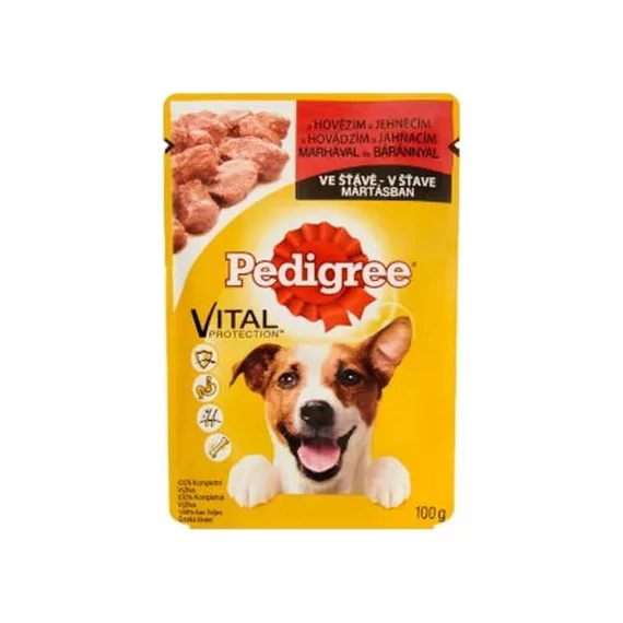 Pedigree Adult BeefLamb - Nedves eledel (marha,bárány mártásban) kutyák részére (100g) 24db/#