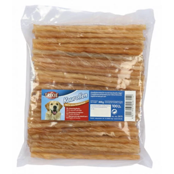 Trixie Chewing Rolls - jutalomfalat (marhabőr) kutyák részére (12 cm/ø9-10mm) 100db/csomag