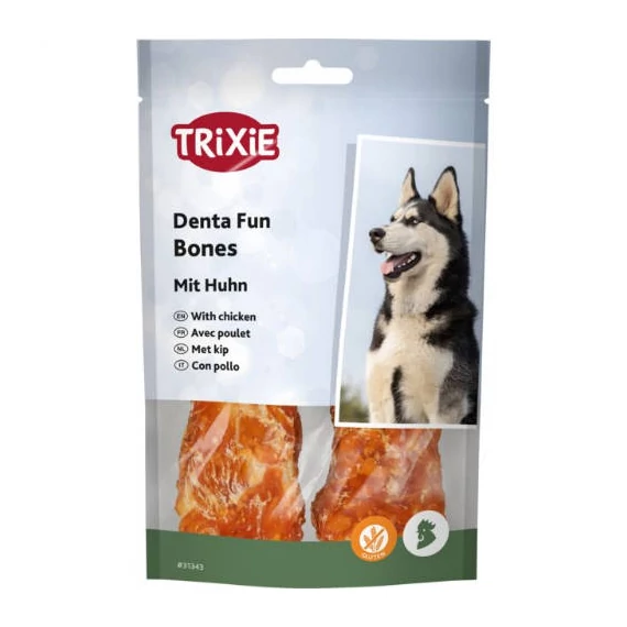 Trixie Denta Fun Chicken Chewing Bone - jutalomfalat (csont, csirkehússal) 17cm (140g)