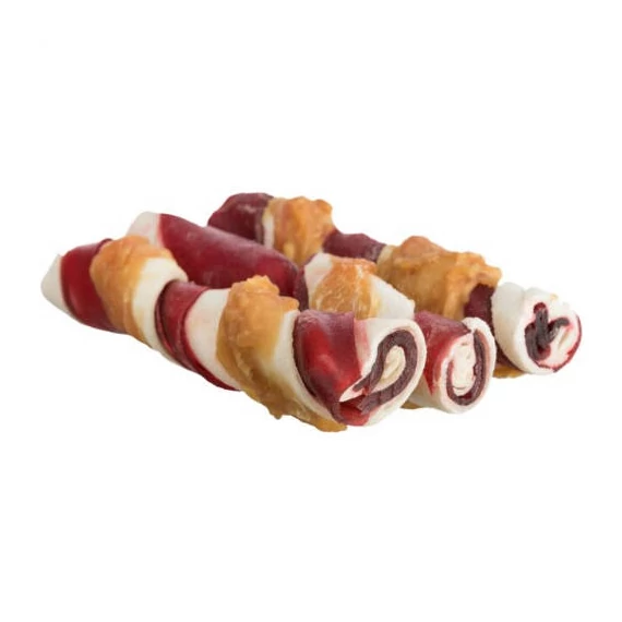 Trixie Denta Fun Barbecue Chicken Chewing Rolls - jutalomfalat (csirke, barbecue,marhabőr) 12cm (3db/105g)