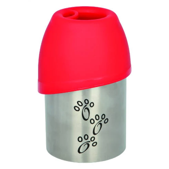 Trixie Bottle with Bowl - itató palack (fém) utazáshoz (300ml)