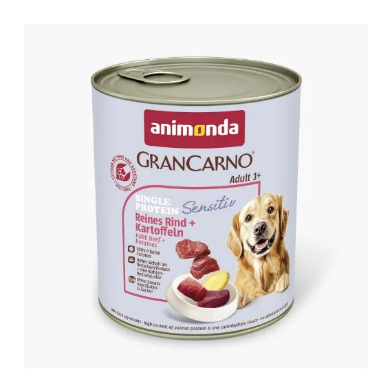 Animonda GranCarno Sensitiv Adult (marha,burgonya) konzerv - Felnőtt kutyák részére (800g)