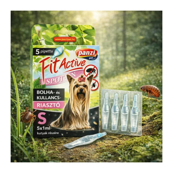 FitActive Spot-On - Bolha- és kullancsriasztó kutyák részére (5x1ml, S)