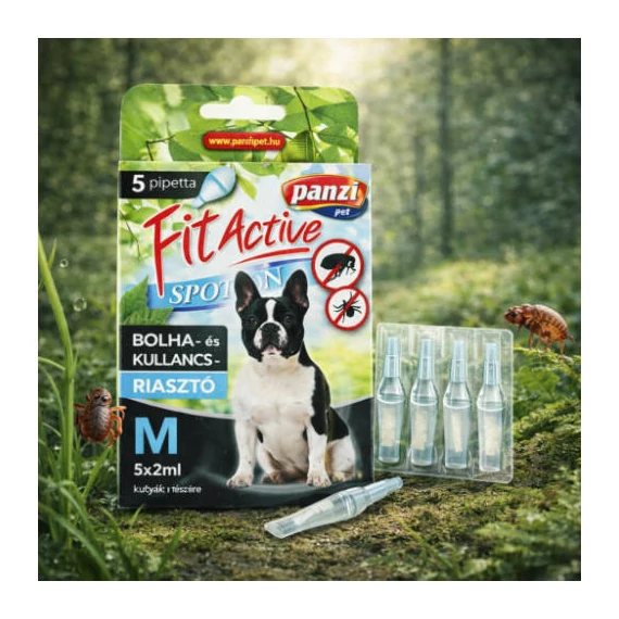 FitActive Spot-On - Bolha- és kullancsriasztó kutyák részére (5x2ml, M)