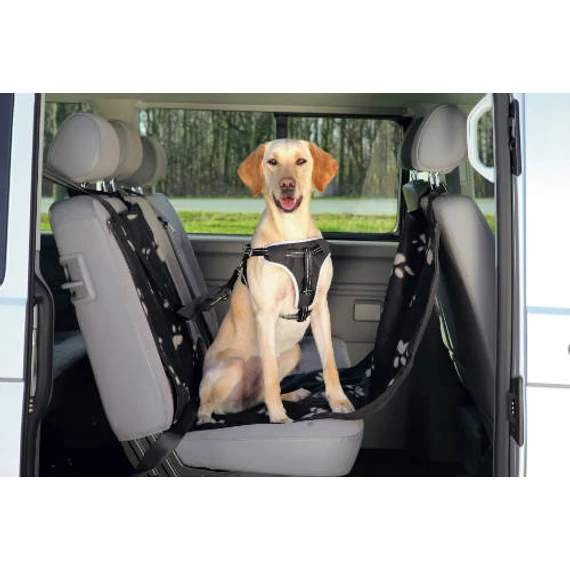 KT26.Trixie Protective Car Seat Cover - Autós ülésvédő huzat (fekete/bézs) hátsó ülésre (0,5x1,45m)