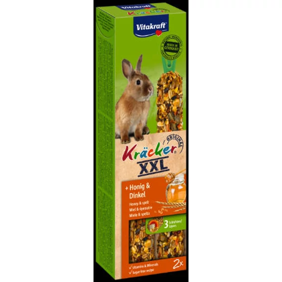 Vitakraft Kracker XXL Dupla Rúd (méz,tönköly) – kiegészítő eleség nyulak részére (180g)