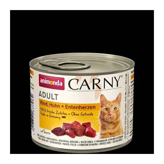 Animonda Carny Adult (marha,csirke,kacsaszív) konzerv - Felnőtt macskák részére (200g)
