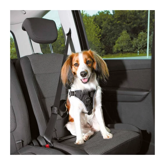 Trixie Car Harness Comfort - biztonsági hám autóba -fekete - (S-M) kutyák részére (40-55cm/17mm)