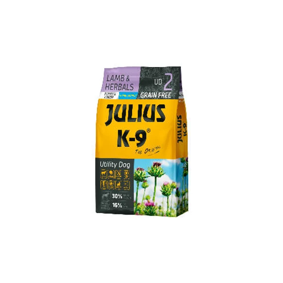 JULIUS K-9 UD2 Puppy Utility Dog Hypoallergenic LambHerbals (báránygyógynövény) 10kg - Gabonamentes száraztáp, kölyök kutyák részére