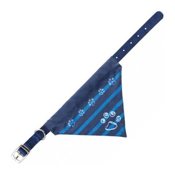 KT24:Premium Collar with Neckerchief - nyakörv kendővel - indigókék (M) 37-47cm/20mm