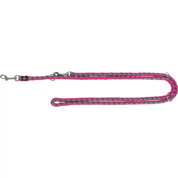Trixie prémium állítható póráz - rózsaszín/szürke - (S-M) 2m/12mm