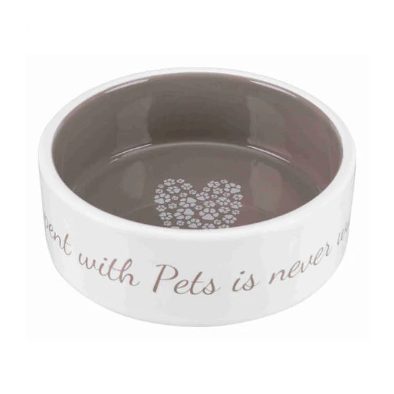 Trixie Pet's Home Ceramic Bowl - kerámia tál (mintás, fehér/tópszín) kutyák részére (0,8l/Ø16cm)