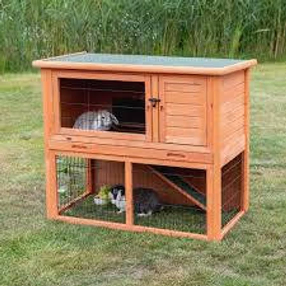 KT26.Trixie Small Animal Hutch with Enclosure - kültéri ház (barna) rágcsálók részére  (116x97x63cm)