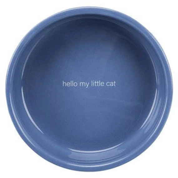 Trixie Ceramic Bowl - kerámia tál (fehér, kék) rövid orrú macskák részére (0,3l /Ø11cm)